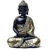 Generico Statua Buddha Meditazione 15 cm Abito Decorato Fiori di Loto Statuina Statuetta