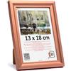 3-B - Cornice portafoto modello Mori in rame rosso - 13 x 18 cm - con vetro acrilico