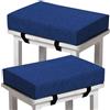 uyeoco 2/4 Pezzi Cuscino per Sgabello Rettangolare 3/5/8 Spesso Sgabello da Bar Cuscino Sgabello da Toeletta Rimovibile Morbido Antiscivolo Cuscini con Lacci di Fissaggio(Blu,2pcs 24x34x3cm)