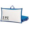 gef + medica Gef Aura - Custodia Porta Cuscino 81x51 cm, Con Zip e Manico in TNT, Fronte PVC Trasparente, Busta Salvaspazio per Cuscini, Trapunte, Coperte o Biancheria, Colore Azzurro con Bordo Blu (2)