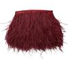 GreatRise Bordura con frange in piume di struzzo naturali da 10 a 15 cm di larghezza, per bricolage, artigianato, cucito, costumi, decorazione, bordeaux, 3 m