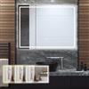 RELAX4LIFE Specchio da Bagno a LED 80 x 60 cm, Specchio da Parete con 3 Colori di Luce (3000K-6000K), Luminosità Regolabile, Antiappannamento, Pulsante a Tocco, IP44