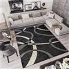 TAPISO Qmega Tappeto Soggiorno Pelo Corto Design Moderno Motivo Astratto Geometrico tonalità Grigio Scuro Salotto Sala Camera Cameretta Ufficio Oeko-Tex 140 x 200 cm