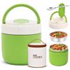 Ecofocet Porta Pranzo Termico 1.3L, Contenitore Termico per Alimenti Caldi in Acciaio Inossidabile, Lunch Box Termico Bento Box con Cucchiaio Pieghevole e Borsa Isolante, per Ufficio e Scuola