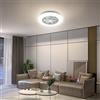 Aigostar Ventilatore da Soffitto con Luce e Telecomando, Motore DC, Luminosità e Colore Regolabili, Φ49*14cm, Timer, Adatto per Cucina, Camera da Letto e Soggiorno