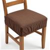 imi shop Cuscini Sedia 40x40 Imbottiti, Cotone e Poliestere, Comfort 5 cm, con Elastico Perimetrale e Fascia 12 cm, Antiscivolo, Set da 4 o 6 Pezzi, 7 Colori Disponibili (4, Marrone)
