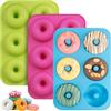 HIKPACKER 3 Stampi Donuts Silicone Antiaderenti 6 cavità Tre Colori