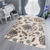 TAPISO Dubai Tappeto Tradizionale Pelo Corto Soggiorno Design Moderno Motivo Floreale Orientale Fiori tonalità Crema Grigio Salotto Sala Camera Ufficio Oeko-Tex 120 x 170 cm