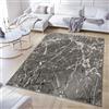 TAPISO Crystal Tappeto Pelo Corto Lucido Effetto 3D Design Moderno Motivo Astratto Sfumato Effetto Marmo tonalità Grigio Scuro Soggiorno Sala Camera Oeko-Tex 80 x 150 cm