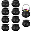 Hileyu 10 Pezzi Mini Strega calderone Secchiello per Caramelle con Manico calderone Halloween Porta Caramelle pentola Teste del Cranio a Forma di Tazze bollitori Dolcetto o Scherzetto per Feste Witch