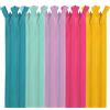 MARARDI [Pack 10] Cerniere Invisibili [Multicolore] Nylon [15 cm] Chiusure Lampo per Cucito e Artigianato per Stoffa Vestiti Borse per Cucire a Macchina Tessuto di Cotone con Chiusura in Metallo
