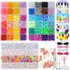 LYMOOR Kandi Pony Beads, 1900 Perline Colorate per Braccialetti, set di 1000 Lettere per Braccialetti, Cordino Elastico da 20 m, Grande Foro per Infilare, Collane fai da te, idea regalo