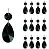 GOLDENHAITAI 12pcs 38mm cristallo lampadario prismi parti con vetro ottagonale perline catena per lampadari, festa di nozze, decorazione natalizia GOLDENHAITAI (nero)