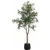 ZKIODV Albero di Ulivo Artificiale 180cm, Falso Albero di Ulivo con Frutti Realistici, Pianta Artificiale Grande in Vaso Nero Stabile, Piante Artificiali Come il Vero per Decorazione Ufficio Soggiorno