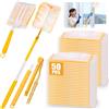 Hixava 52 Pezzi Piumini Cattura Polvere per Swiffer Duster, Duster Piumini Catturapolvere per Swiffer con 1 Manico e 1 Manici Telescopici, Kit per Spolverare Elettrostatico per Capelli Polvere Sporco