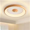 RRBEST Plafoniera LED da Soffitto Moderna, Lampada da Soffitto in Legno, 30W Lampadario LED Dimmerabile per Camera da Letto, Soggiorno, Salone, Cucina