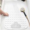 Moulaelos Tappetino da Doccia Antiscivolo, 106x66cm, Tappetino da Bagno Antiscivolo con Ventose, Tappeto per Piatto Doccia Antiscivolo Comfort Massaggio, Lavabile in Lavatrice, Bianco