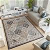 TAPISO Dubai Tappeto Tradizionale Pelo Corto Soggiorno Design Vintage Motivo Geometrico Mosaico Ornamenti tonalità Grigio Beige Salotto Sala Camera Ufficio Oeko-Tex 160 x 220 cm