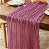 Baosind 2 Pezzi Runner da Tavola Rosso Rosa Chiaro, 300 x 90 cm Stile Rustico Bohémien Runner da Tavola in Garza per Matrimoni, Compleanni, Natale, Baby Shower Decorazioni per Interni ed Esterni da Tavola