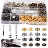 UESDU 120 Set Bottoni Automatici a Pressione, 12,5 mm Bottoni a Pressione con Attrezzi Di Fissaggio Borchie per Tessuti per Cuoio Camicia Zaini Cappello Borsa Cinture Pelle Fai da Te