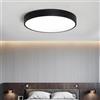WDBZTJ Plafoniera LED Rotonda Dimmerabile con Telecomando, Paralume in Acrilico, Moderna per Soggiorno, Corridoio, Bagno, Camera da Letto, Nero, 60cm