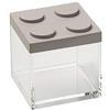 OMADA Contenitore Mattoncino per Alimenti da 500ml con Coperchio Impilabile | Barattolo Quadrato 10x10x H10,5 cm, Contenitore Trasparente, Ideale per Dispensa, Collezione Brickstore