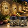 Taechalingo 2 lampade solari decorative a forma di mandala, lampade solari da parete per esterni, lampade solari a forma di mandala, lanterna LED da giardino, impermeabili, per decorazione da giardino