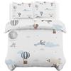 CCZM Mongolfiera Copripiumino Singolo 155x200 Aereo Set Biancheria da Letto in Microfibra di 3 Pezzi, 1 Parure Copri Piumone con 2 Federe 50x80 cm con Cerniera