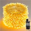 Dazzle Bright Luci Natale Esterno, 30 M 300 LED Catena Luminosa Cavo Trasparente con 8 Modalità e Timer, Luminosa Impermeabile Filo Luce Interno per Camere Giardino Feste Matrimonio, Bianco Caldo
