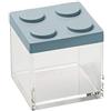 OMADA Contenitore Mattoncino per Alimenti da 500ml con Coperchio Impilabile | Barattolo Quadrato 10x10x H10,5 cm, Contenitore Trasparente, Ideale per Dispensa, Collezione Brickstore