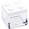 OMADA Set 24pz Scatoline Mattoncino in Plastica con Tappo Colorato 5x5x5cm