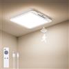 Gaethra® Plafoniera LED Soffitto con Sensore di Movimento, 8000mAh Batteria Lampadario, Ricaricabile, Ideale per Scale, Corridoi, Garage, 3000K, 4000K, 6500K