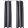 vidaXL 2X Tende Oscuranti con Ganci Classici Eleganti Moderne Tendaggi per la Casa Rivestimento Finestre Privacy in Metallo 140x175cm Grigie