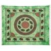 dolcecasabiancheria Telo Mare Maxi 220x240 in 100% Cotone Fouta Matrimoniale Gigante Copriletto Estivo Etnico con Mandala ed Elefante Telo Spiaggia Picnic e Arredo con Frange (1, Verde)