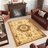 TAPISO Yesemek Tappeto Soggiorno Tradizionale Pelo Corto Design Vintage Motivo Floreale a Fiori Classico Ornamenti tonalità Crema Salotto Sala Camera Ingresso Oeko-Tex 120 x 170 cm