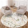 TAPISO Crystal Tappeto Rotondo Pelo Corto Lucido Effetto 3D Design Moderno Astratto Sfumato Effetto Marmo tonalità Grigio Chiaro Verde Oro Bianco Soggiorno Camera 120 x 120 cm