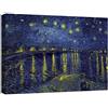 canvashop Quadri Moderni Soggiorno Van Gogh Notte Stellata Sul Rodano Cm 100X70 Quadro Stampa Su Tela Canvas