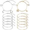 SUNNYCLUE 1 scatola Da 12 pezzi Catena per Bracciale con Graffetta In Argento e Oro Catena per Graffetta In Acciaio Inossidabile 304 cavi di Prolunga con CHISusura A Moschettone per La Creazione di Gi