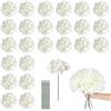 VELAJA 24 Pezzi Ortensie Finti Bianche, Fiori Finti Realistici con Steli Flessibili per Decorazioni, Bouquet Sposa, Matrimonio, Casa, Ufficio e Centrotavola