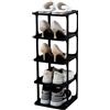 PAIDE P Organizzatore di scarpe. Stoccaggio di calzature. Organizer per scarpe per armadio calzascarpe. Supporto per scarpe regolabile in altezza, scarpiera semplice. (Black 5 Levels)