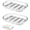 Yotlein Portasapone Autodrenante,2 Pezzi Portasapone in Plastica Trasparente, Portasapone in Plastica per Lavabo o Doccia, Vassoio per Asciugare il Sapone da Bar