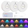 Mapille 3 Pezzi Lampada LED Sottopensile Cucina, Luci Armadio con Telecomando, Luce Vetrina Senza Fili, RGB Luce Notturna LED Ricaricabile USB per Scale Armadio Sottopensile Cucina Corridoio