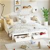 BRILVERDE Divano Letto Multifunzione 90/180x200, Letto con cassetti, Letto Sofà, Divano Letto Matrimoniale in Legno Massello, Salvaspazio (Bianco, 90 x 200 cm)