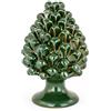 Ceramiche Azzaro & Romano Caltagirone Pigna in ceramica di Caltagirone - Verde scuro - H 20cm - Interamente fatto a mano - 100% Made in Italy
