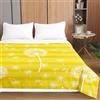 Chickwin Trapuntino Copriletto Trapuntato Goffrato Primaverile Estivo Matrimoniale, Dente di Leone Elegante Coperta Estivo Trapunta per Camera da Letto Singolo Una Piazza (Strisce Gialle,230x280cm)