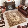 TAPISO Yesemek Tappeto Soggiorno Tradizionale Pelo Corto Design Vintage Motivo Floreale Classico Ornamenti tonalità Crema Beige Salotto Sala Camera Ingresso Oeko-Tex 70 x 140 cm
