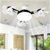 QUNZIDRESS Ventilatore a soffitto con luci e telecomando, modello a 3 teste, ventilatori aereo drone con LED, 3 velocità silenziose, ventilatore moderno con luce dimmerabile e lampada colorabile