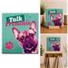 Plenty Gifts Cartello Alluminio - Deco Tile Talk Frenchie - Targa decorativa - Motivo Bulldog Francese - Decorazione per amanti dei cani - Flamingo