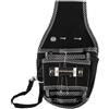 EaseSunny Cintura portautensili professionale con tasca per nastro e ganci ad anello a D per lavori di tetti da carpentiere, colore nero, 26 cm