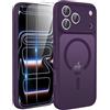 TQIAHF Magnetica Cover per iPhone 17 Pro Max con 2 Pellicola Vetro Temperato Protezione Schermo Compatibile con Magsafe Case Militare Antiurto Opaca Telefono Custodia per iPhone 17 Pro Max,Viola